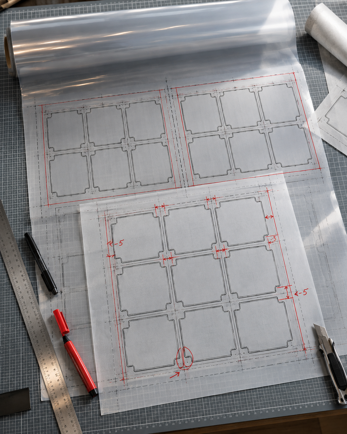 Material layout optimisation from 6 to 9 parts per sheet